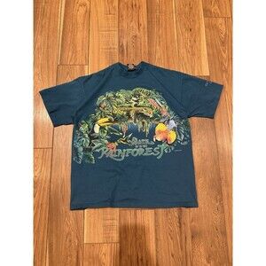 Vintage 90's Rainforest Las Vegas Wrap Around AOP Nature Shirt Sz XL